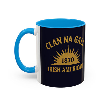 "Clan na Gael - Irish American", Colorful Mugs (11oz, 15oz) (Black Rock Blue)