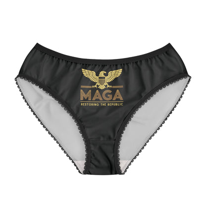 "MAGA - Restoring the Republic", Women's Briefs (Void Black)