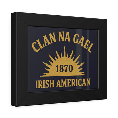 "Clan na Gael - Irish American", Framed Paper Poster (Black Rock Blue)