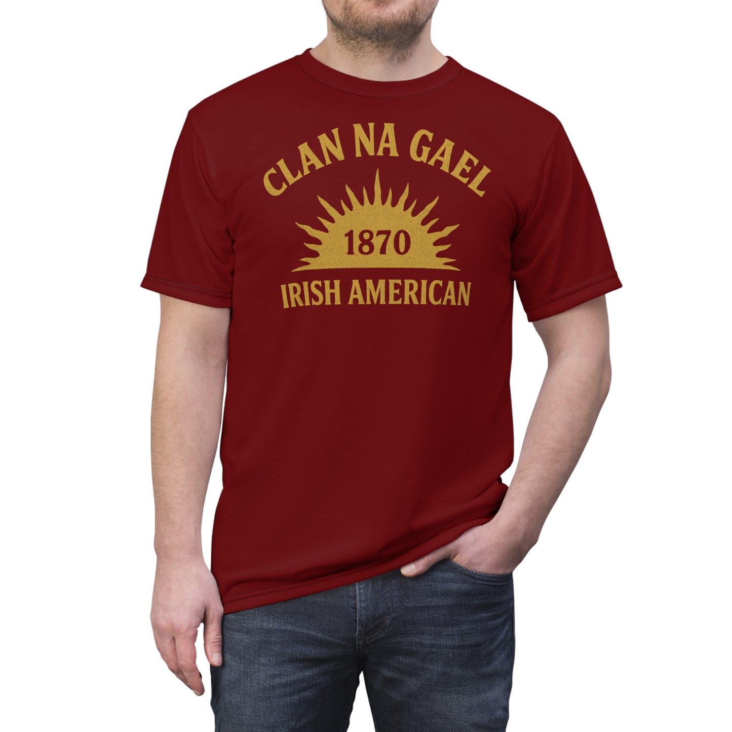 "Clan na Gael - Irish American", Unisex T-shirt (Palladius Red)