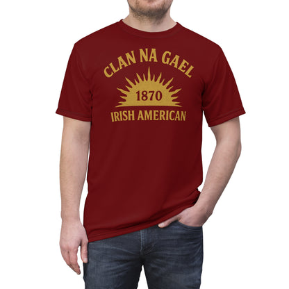 "Clan na Gael - Irish American", Unisex T-shirt (Palladius Red)