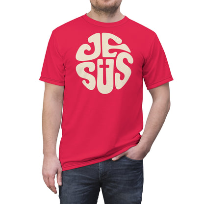 "Retro Jesus", Unisex T-shirt (Sanguine Red)