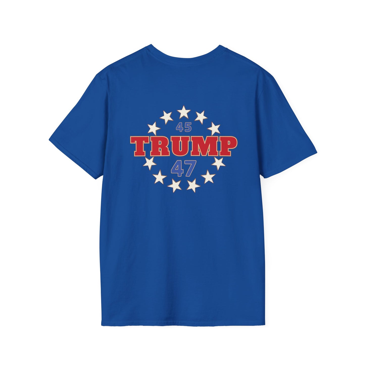 "Trump 45-47 Circle of Stars", Unisex Softstyle T-Shirt