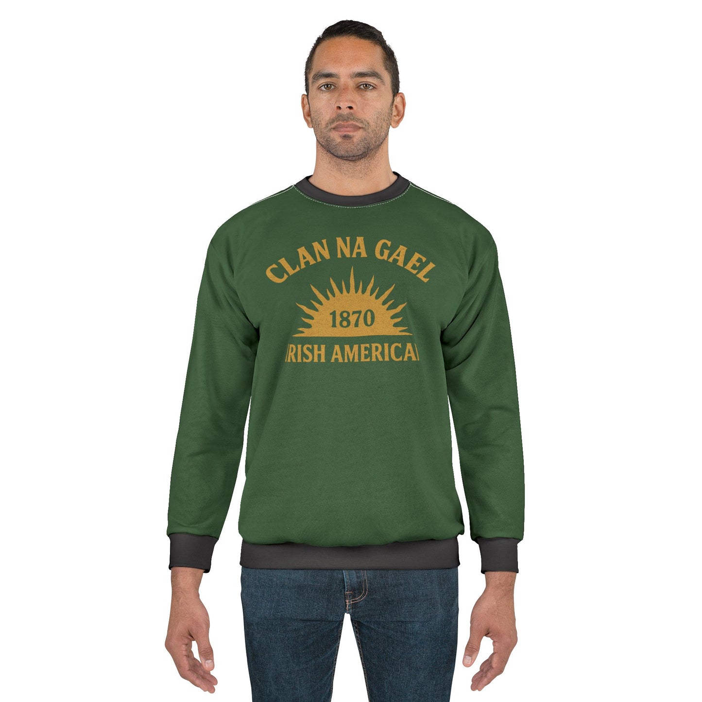 "Clan na Gael - Irish American", Unisex Sweatshirt (Brithemain Green)