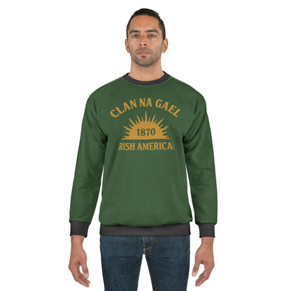 "Clan na Gael - Irish American", Unisex Sweatshirt (Brithemain Green)
