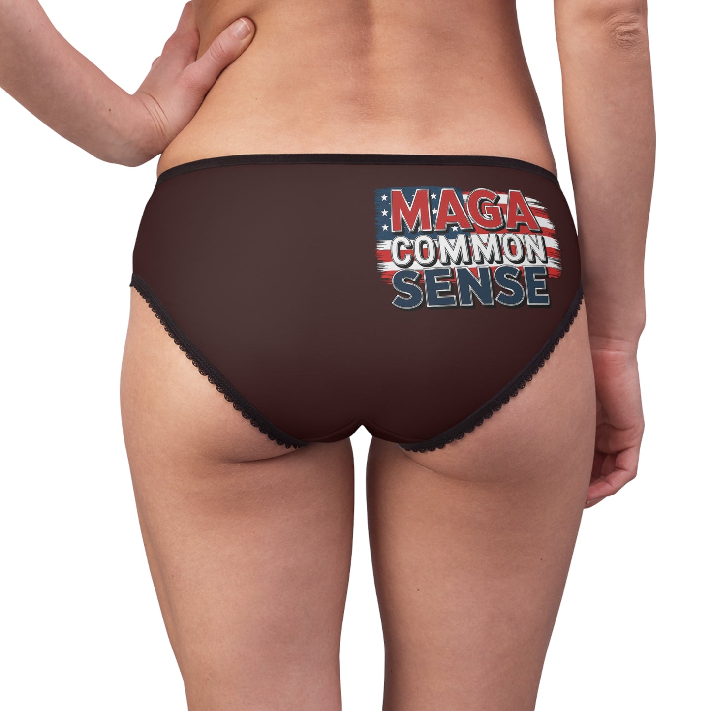 "MAGA Common Sense" #01, Women's Briefs (Mahogany)