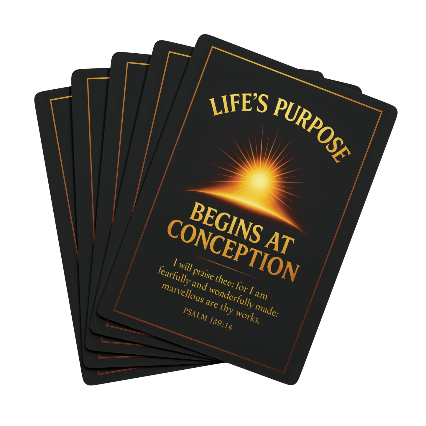 "Life's Purpose, Psalm 139:14", Christian Playing Cards (Righteous Black)