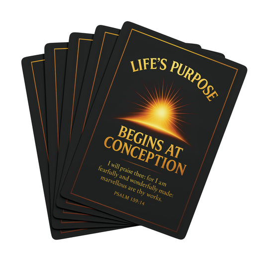 "Life's Purpose, Psalm 139:14", Christian Playing Cards (Righteous Black)