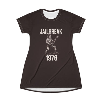 "Jailbreak 1976", T-Shirt Dress (Bloodcoal)