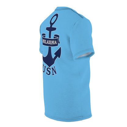 "USN Anchor", Unisex T-shirt (Atlantic Sky)