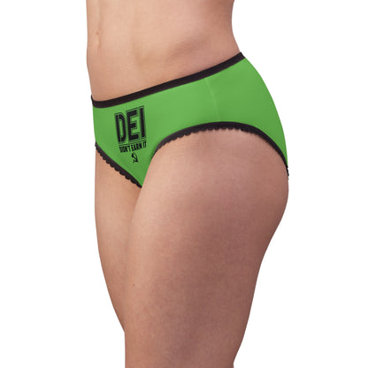 "DEI - Didn't Earn It" #14, Women's Briefs (Neon Green)
