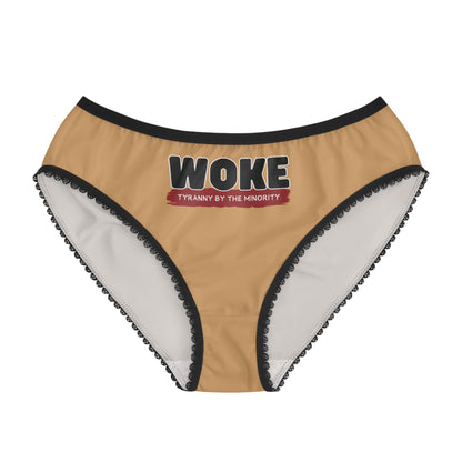 "Woke - Tyranny by the Minority", Women's Briefs (Camel Brown)