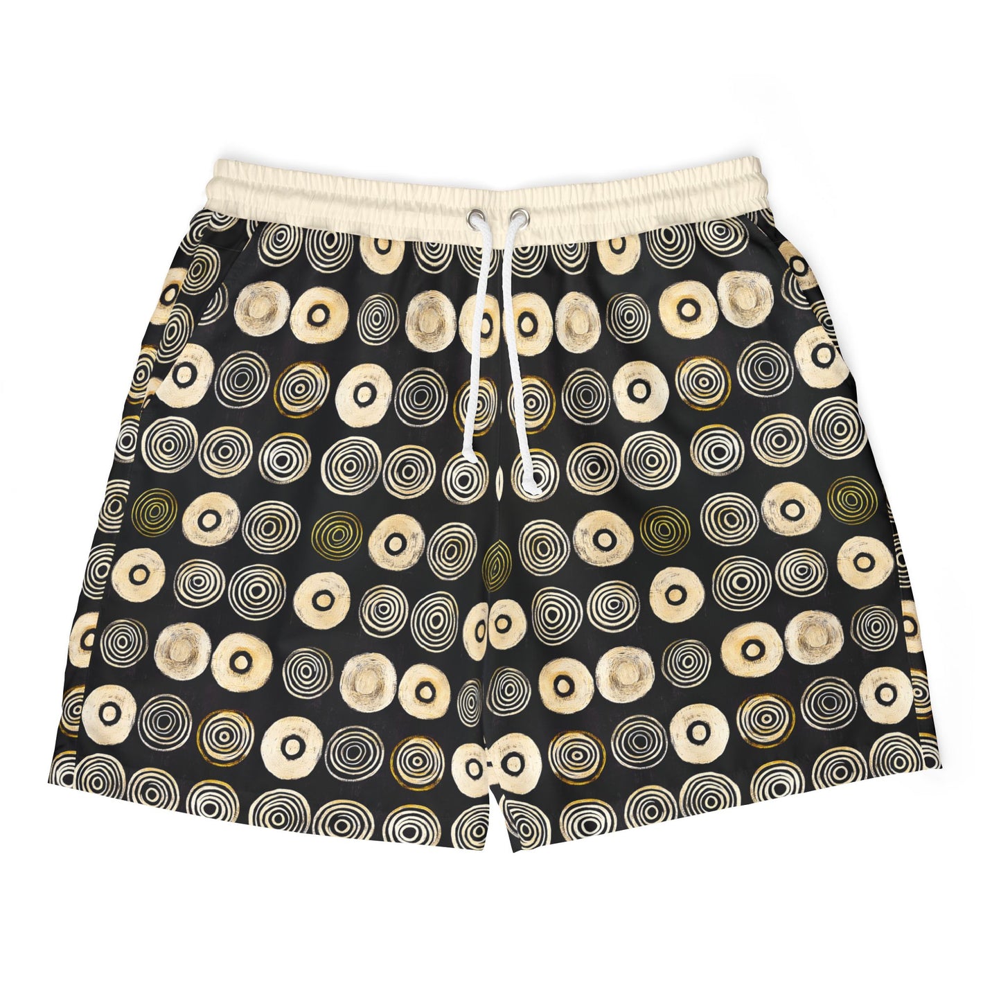 "Punk Polka", Swim Shorts (Iced Almond Waistband)