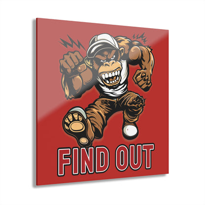 "Find Out", Acrylic Wall Prints (French Cleat Hanging) (Mid Scarlet)