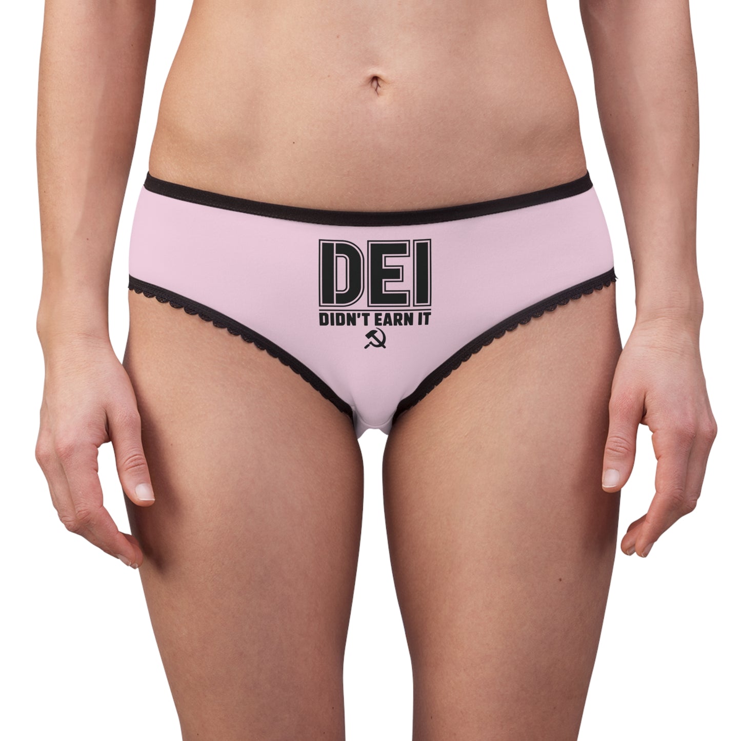 "DEI - Didn't Earn It" #14, Women's Briefs (Lace Pink)