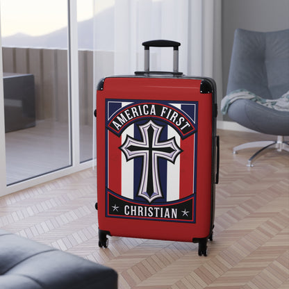 "America First Christian" Wall Art #11 Suitcases (Carnelian Red)