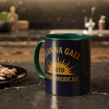 "Clan na Gael - Irish American", Colorful Mugs (11oz, 15oz) (Mariana Blue)