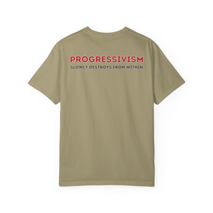 "Progressivism Slowly Destroys From Within", Unisex T-shirt (Light Colors)