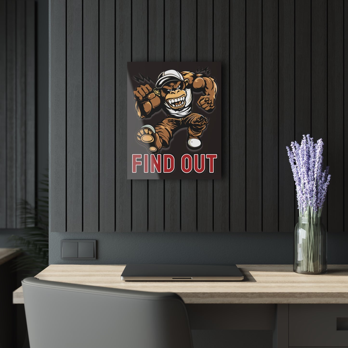 "Find Out", Acrylic Wall Prints (French Cleat Hanging) (Licorice Black)