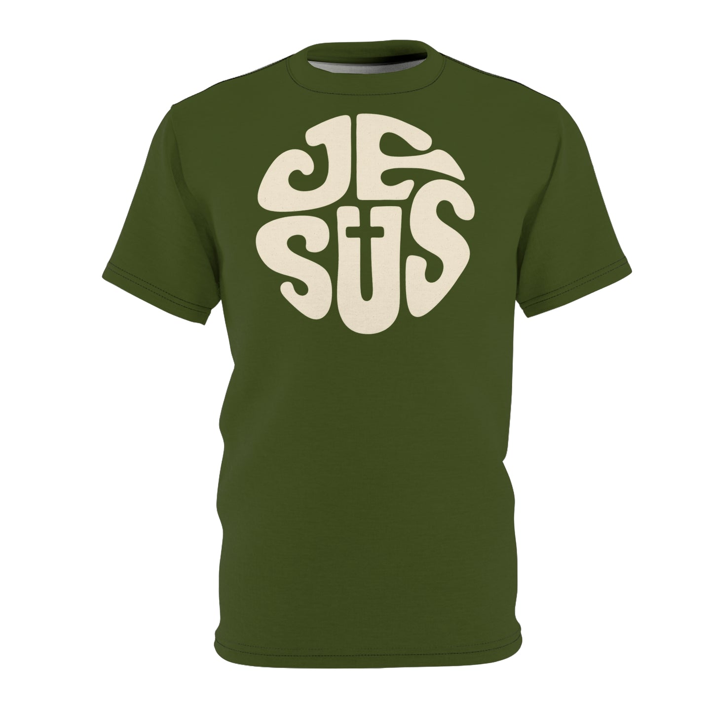 "Retro Jesus", Unisex T-shirt (Verdun Green)