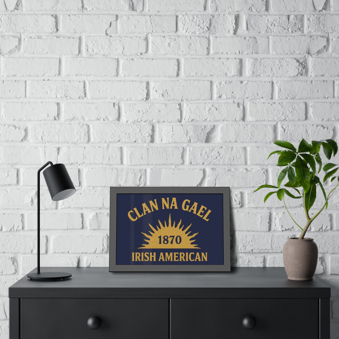 "Clan na Gael - Irish American", Framed Paper Poster (Mariana Blue)