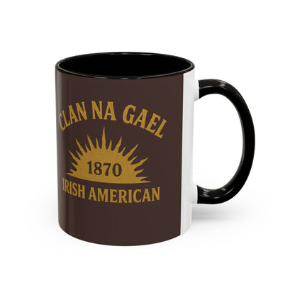 "Clan na Gael - Irish American", Colorful Mugs (11oz, 15oz) (Wild Boar Brown)