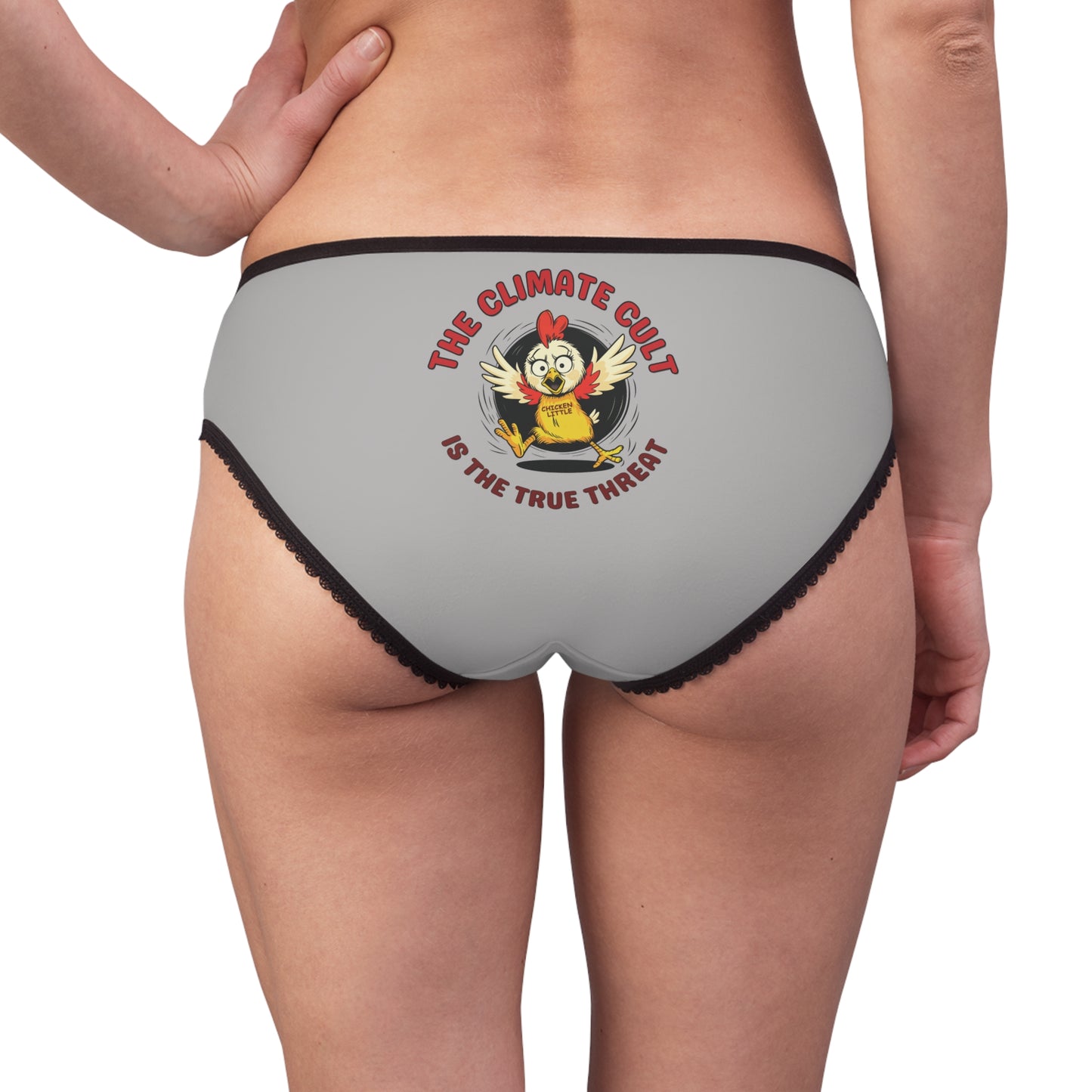 "The Climate Cult" (Chicken Little), Women's Briefs (Silver)