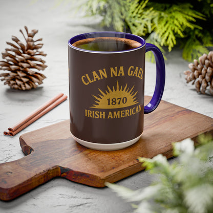 "Clan na Gael - Irish American", Colorful Mugs (11oz, 15oz) (Wild Boar Brown)