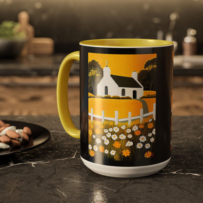 "Eaglais a’ Bhuidhe (Gaelic) - The Church of Golden Hope (English)", Colorful Mugs (11oz & 15oz)