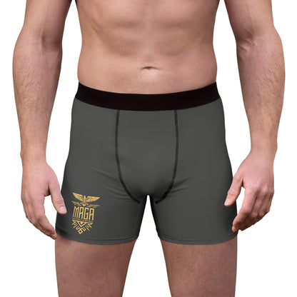"MAGA Restoring the Republic" #02, Men's Boxer Briefs (Panzer Grey)