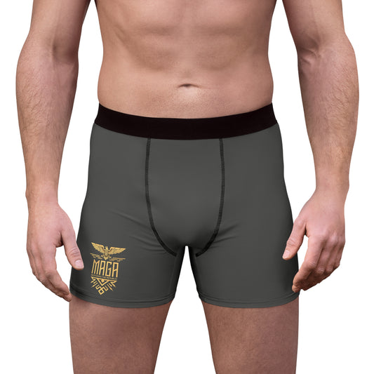 "MAGA Restoring the Republic" #02, Men's Boxer Briefs (Panzer Grey)
