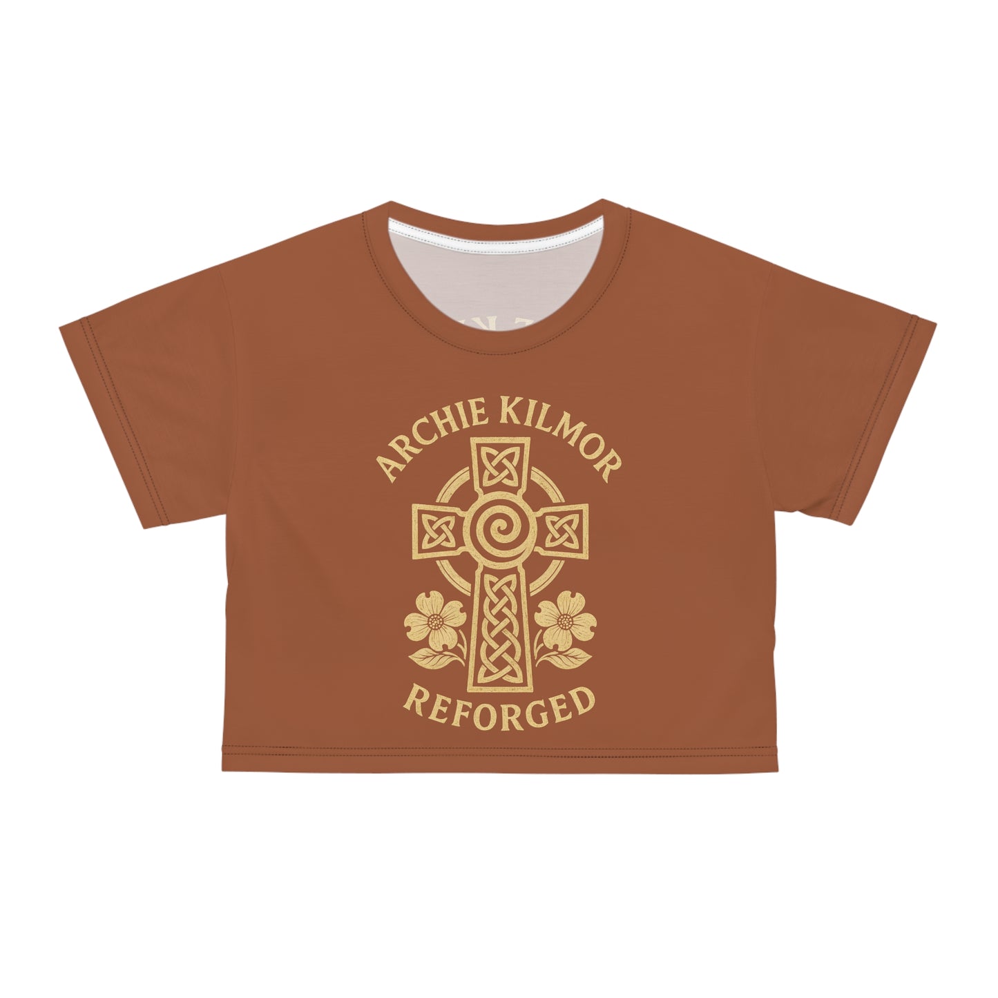 "Archie Kilmor Cross - Reforged" #01, Crop Tee (Sienna Brown)