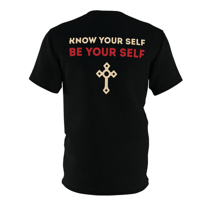 "Know Your Self", Unisex T-shirt (Obsidian Black)
