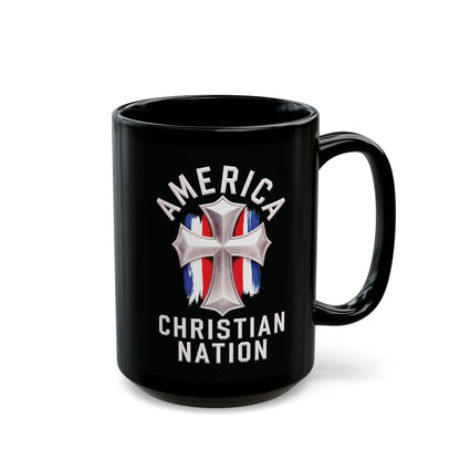 "America - Christian Nation" #01, Black Mug (11oz & 15oz)