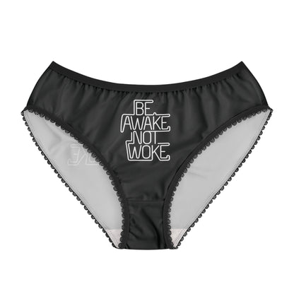 "Be Awake Not Woke" #1, Women's Briefs (Void Black)
