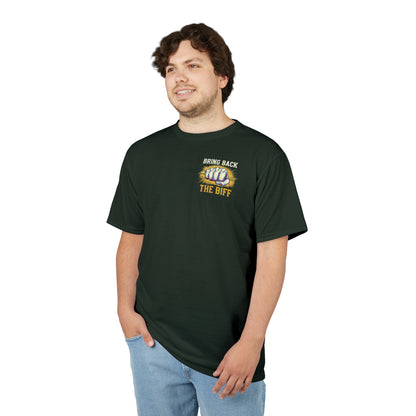 "Bring Back The Biff", Unisex T-shirt (Dark Woodland Green)