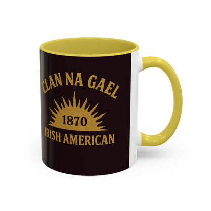 "Clan na Gael - Irish American", Colorful Mugs (11oz, 15oz) (Seal Brown)
