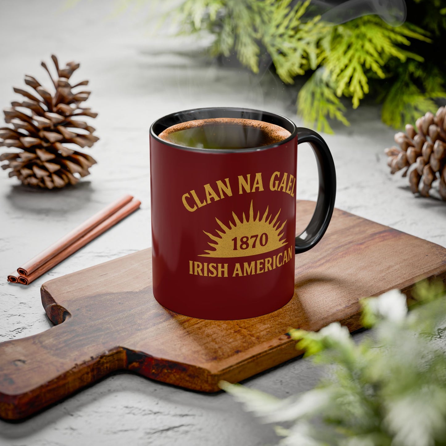 "Clan na Gael - Irish American", Colorful Mugs (11oz, 15oz) (Palladius Red)