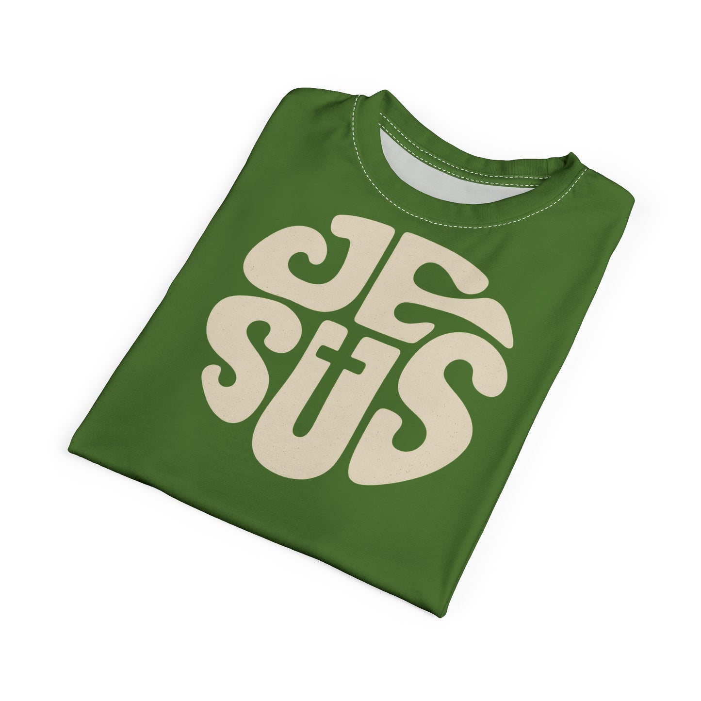 "Retro Jesus", Unisex T-shirt (Avocado Green)