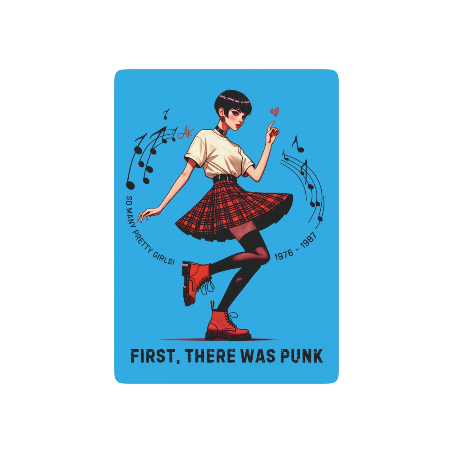 "First, there was Punk" Retro Playing Cards (Bright Sky Blue)