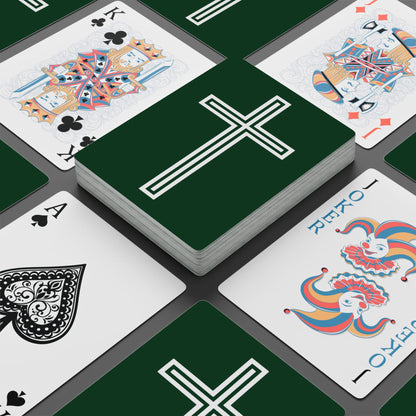 "A Simple Cross", Chrsitian Playing Cards (Zucchini Green)