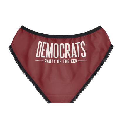 "Democrats - Party of the KKK", Women's Briefs (Burgundy)