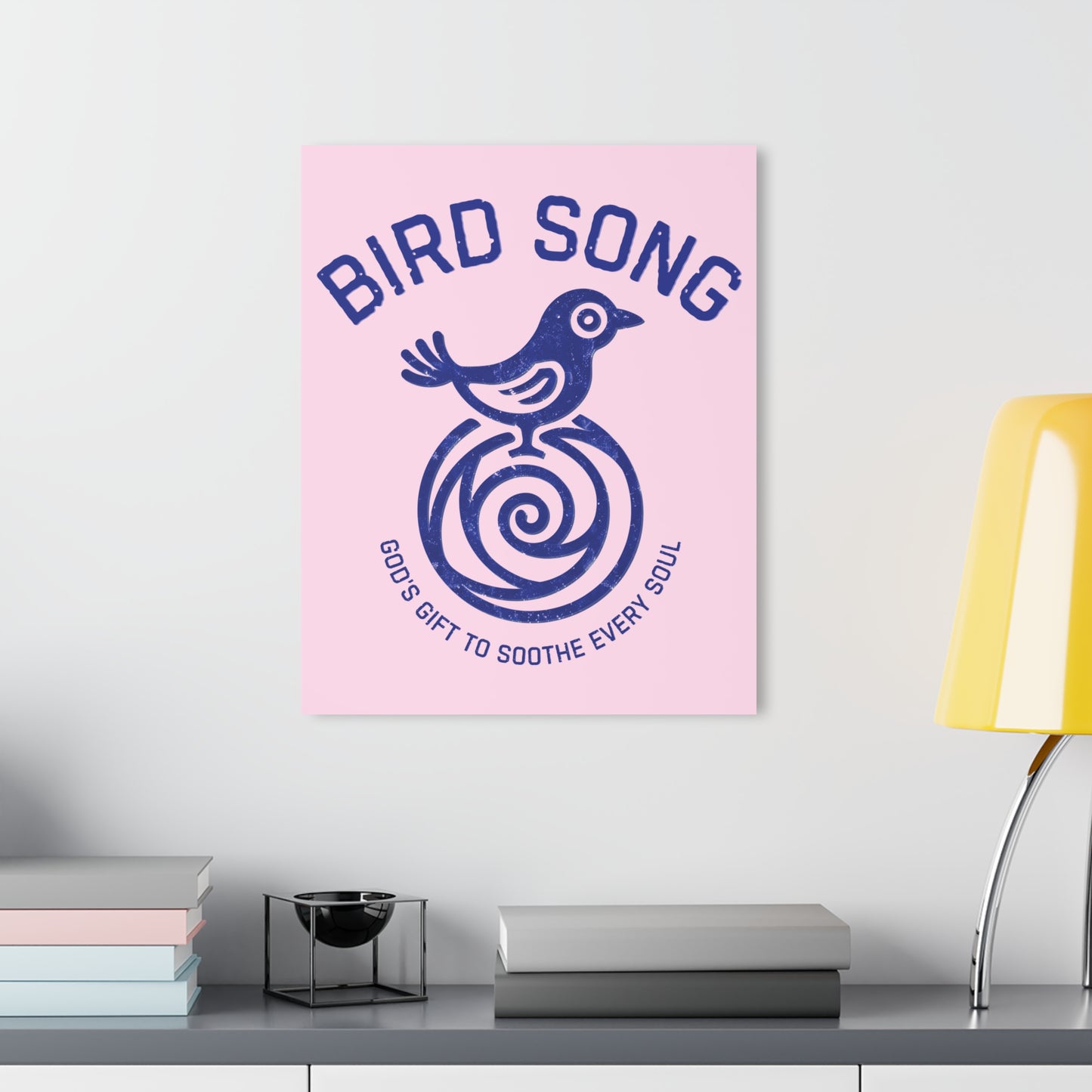 "Bird Song", Christian Acrylic Wall Prints (French Cleat Hanging) (Lace Pink)