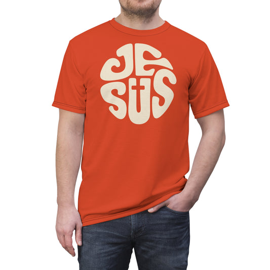 "Retro Jesus", Unisex T-shirt (Flaming Orange)