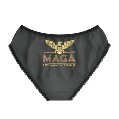 "MAGA - Restoring the Republic", Women's Briefs (Dark Dùn Grey)