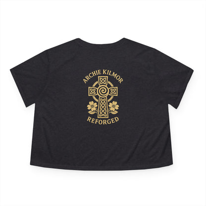 "Archie Kilmor Cross - Reforged" #01, Women's Flowy Cropped Tee