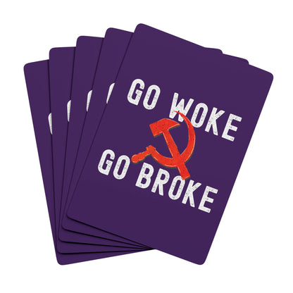 "Go Woke Go Broke (Communist)", Cultural Playing Cards (Quandong Plum)