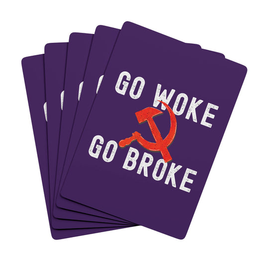 "Go Woke Go Broke (Communist)", Cultural Playing Cards (Quandong Plum)