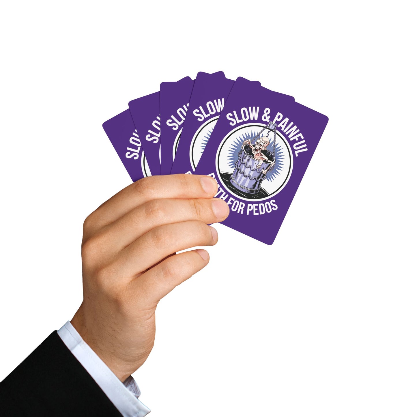 "Death for Pedos",  Cultural Playing Cards (Deep Purple) - Go Medieval!