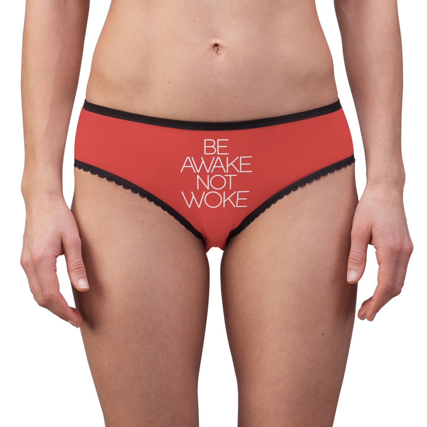 "Be Awake Not Woke" #2, Women's Briefs (Faded Red)